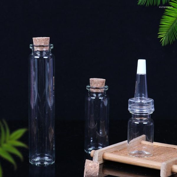 Bottiglie di stoccaggio piccole con tappi di sughero piccole fiale vasetti di vetro trasparente coperchi contenitore per progetti di artigianato artistico
