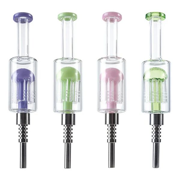 Mini sigara boru nektar koleksiyoncu kitleri nargile konsantre saman 14mm nc kiti ile titanyum tırnak dab pipetler taşınabilir dab teçhizat küçük bongs