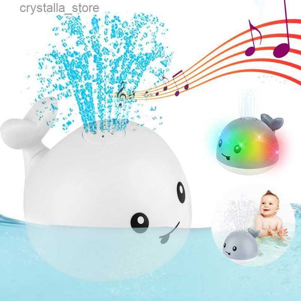 Brinquedos de banho para bebês Baleia de água spray de água LED Brinquedos de banho para crianças Baleia elétrica de indução Água Spay Ball Brinquedos de banheira de banheiro L230518