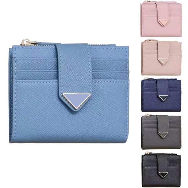 Dreieck Mode Rindsleder 7 Farben Designer Visitenkarte Prad Reißverschluss Geldbörse Damen Schlüsselmappen Münzbörsen Reisepass Schlüsselbund Männer Clutch Großhandel Kartenhalter Brieftasche