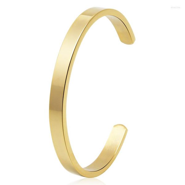 Bangle Fashion Fashion Stainele Steel Jewelry4mm 6 мм 8 мм высококачественная гладкая C форма для женского браслета подарок оптом