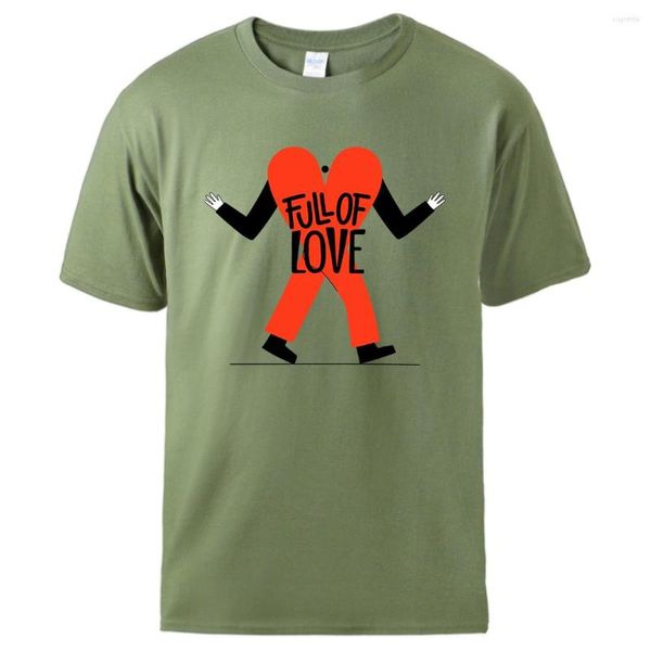 Erkek Tişörtleri İnsan İnsanlar Aşk Dolu Baskı Kısa Kollu Erkekler Gevşek Sıradan Yumuşak Tshirt Pamuk Pamuk Nefes Alabilir Giyim Vintage Moda Gömlek