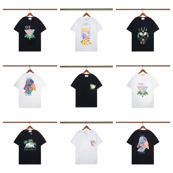 Designer Cabranzas Top de gola redonda de verão para homens e mulheres Casal T-shirt de algodão acolchoado de manga curta Ao ar livre respirável Tamanhos asiáticos