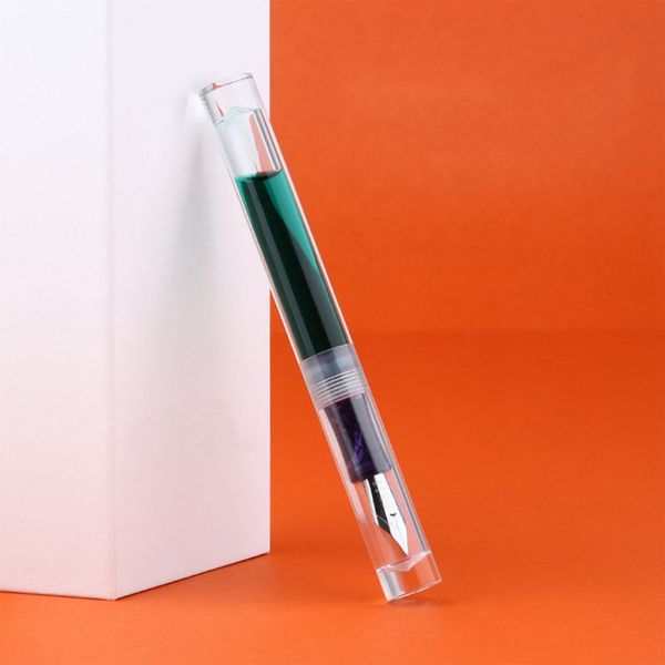 Фонтановые ручки Majohn C1 Fountain Pen Transparent Eyedropper ef f m nibs Написание чернила школьная школьная принадлежности Поставки подарок ручки с оригинальной коробкой 230620