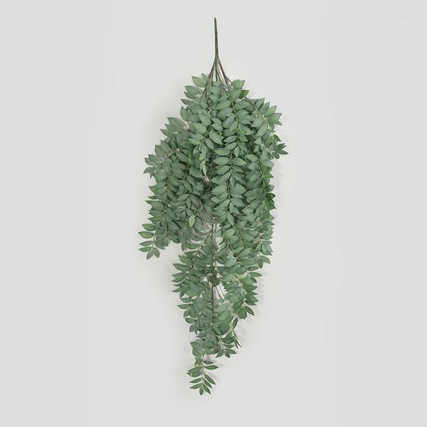 Flores decorativas 130 cm artificiais para pendurar na parede Sophora japonica folhas falsas plantas de salgueiro verde decoração de arco de casamento