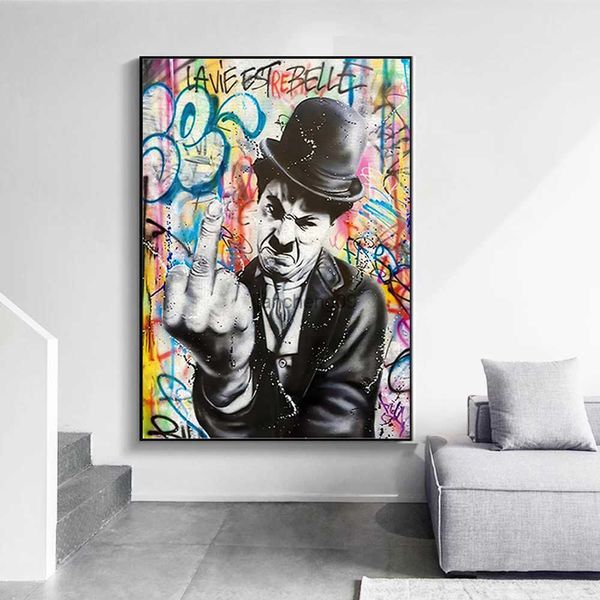 Street Graffiti Gesto astratto Wall Art Poster Movie Star Creativo Tela Pittura Moderna Higend Home Decor Murale Regalo Immagine L230620