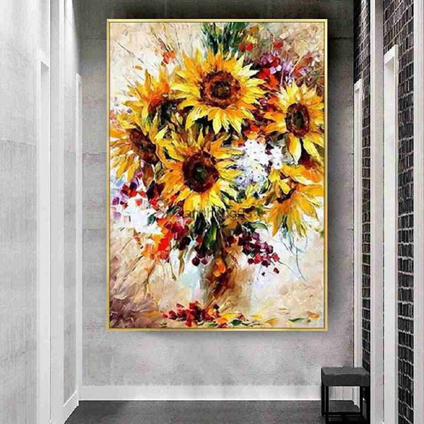 Reprodução de pinturas a óleo de Van Gogh, flores de girassol, quadro em tela, moderno, abstrato, arte de parede, pingente para decoração de casa, mural L230620