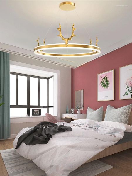 Kronleuchter Geweih LED personalisierte Kronleuchter Netz rot moderne kreative einfache nordische amerikanische Wohnzimmer Schlafzimmer Lichter