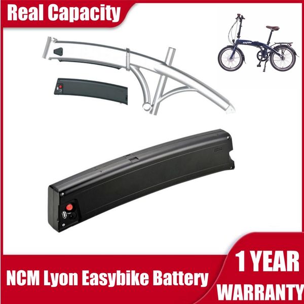 NCM Easybike Lyon E-Bike-Akku-Ersatz, 36 V, 10,5 Ah, Scimitar-Typ, versteckte Lithium-Batterien für zusammenklappbares Elektrofahrrad