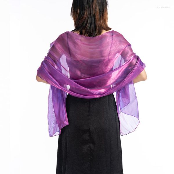 Ethnische Kleidung 1 STÜCK Glänzende Perle Farbe Schatten Schal Sonnenschutz Umhang Sonnenschutz Schal Langes Garn Transparent Weibliches Abendkleid Hochzeit Party