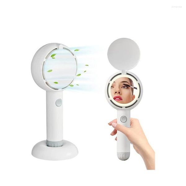 Ciglia finte Mini ventilatore Ricarica USB senza lama Viaggi all'aperto Piccola 3 velocità Estensione ciglia Portatile portatile LED Specchio per trucco Chiodo