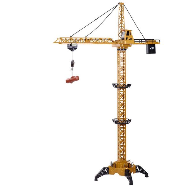 Guindaste de torre 2.4G RC 6CH 128CM 680°Rotation Elevador modelo Controle remoto Guindaste de construção com luz de som para presente de brinquedo para crianças