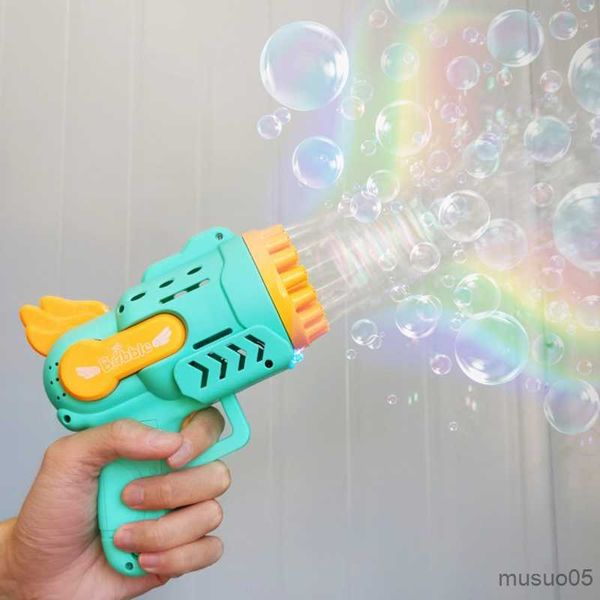 Sand Play Water Fun Bubble Gun Rocket 29 Hole Automatic Sabone Bubbles Machine Outdoor Toy for Boys Birthday Gifts Wedding Party Children Summer Gift R230620