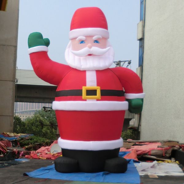 8m (26ft) H Decorazione per esterni natalizi 8MH Giant Babbo Natale gonfiabile Blow Up Nail Father Shopping Malls Balloon Xmass Gathering Decorations