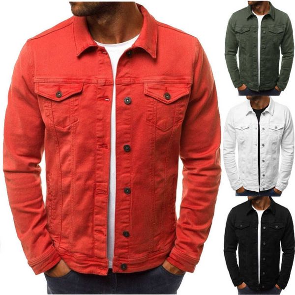 2023 New Denim Coat Men's Slim Fit Button Solid Work Jacket giacche da moto in pelle da uomo di marca stili da uomo