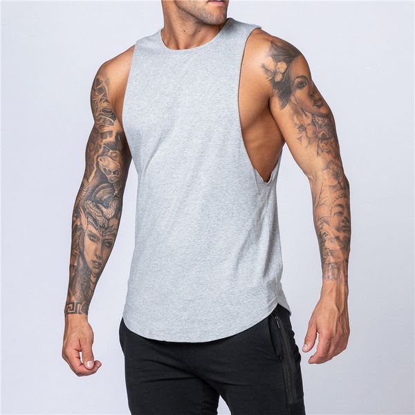 Ärmelloses Herren-Shirt, Fitness, Herren-Tanktop, Trainingsweste, Baumwolle, Muskel-Tanktop, Fitnessstudios, Kleidung ll6674