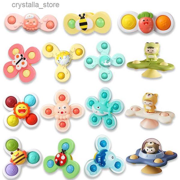 Montessori Baby Bath Toys For Boy Children Bathing Sucker Fidget Spinner Toy For Kids 2 To 4 Years Funny Child Sonagli Massaggiagengive L230518