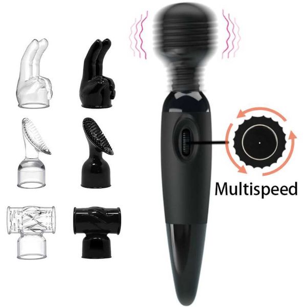 Vibratoren Zauberstab Vibrator Zubehör Stab Multispeed Erwachsene Paar Sexspielzeug für Frauen Männer Masturbation 1120