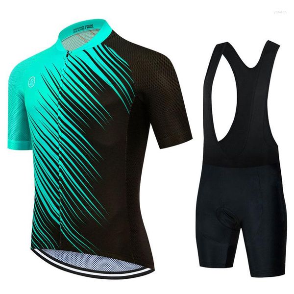 Conjuntos de corrida 2023Summer Suit Cycling Respirável Men Mountain Bike Clothes Suits Camisa Manga Curta Bib Uniforme MaillotMTB