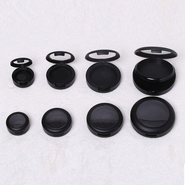 36 mm schwarzer, leerer Kunststoff-Lidschatten-Puder-Kompakt, 44 mm eleganter, hochwertiger Rougebehälter, professionelles Make-up-Werkzeug F1056 Hqdcc