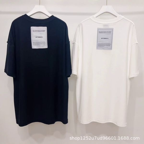 2023ss Fashion Brand Vetements t-shirt VTM T-shirt oversize in cotone oversize Uomo Top Hiphop Sticker Lettera T-shirt oversize allentata oversize in puro cotone