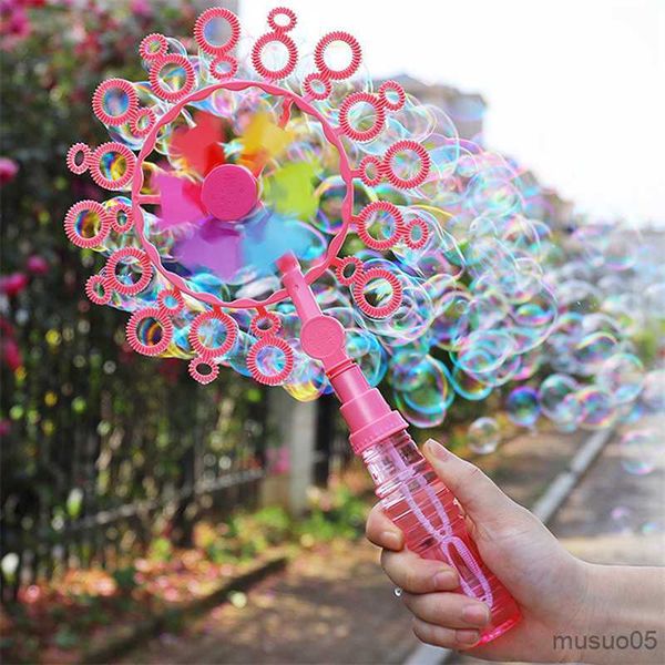 Sand Play Water Fun Windmill Machine Handheld Blowing Tool Set di soffiatori di sapone Outdoor Funny Gift Toys For Children R230620