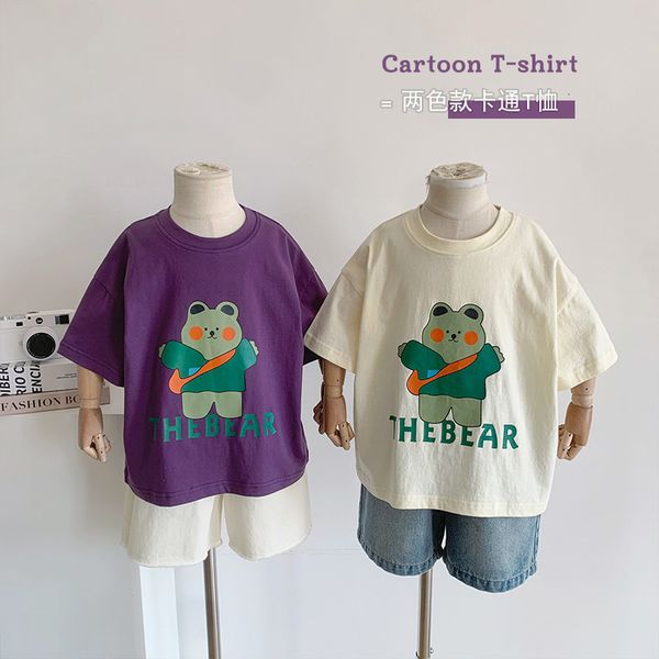 T-shirt Abbigliamento estivo per bambini T-shirt per bambini in stile coreano per bambini Ragazzi e ragazze Lettere carine Moda manica corta 230619