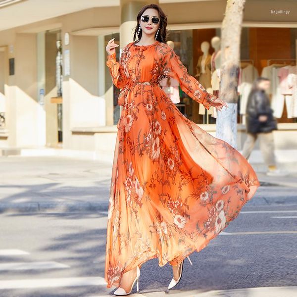 Abbigliamento etnico Summer Beach Wedding Guest Maxi Dress Bohemian Maternity Poshoot Alabiya Fashion Musulmano Chiffon Lungo Mare Taglie forti