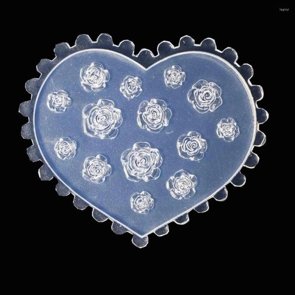 Backformen 3D Rose Blume Nail Art Epoxidharzform Ornamente Silikonform DIY Handwerk für Hochzeitstorte Dekorationen Werkzeuge Suppli H0Z1