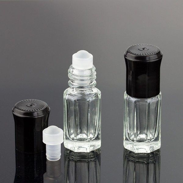 3 ml Roll-on-Flasche achteckige Glasflaschen Kugel mobile tragbare Ölflaschen Fläschchen Punkte Abfüllung schneller Versand F589 Uxnnx