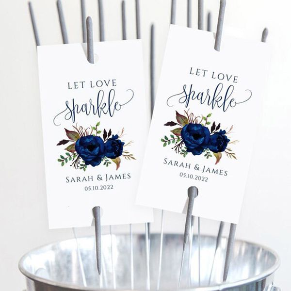 Divisores de quarto de tela DIY 100 PCS Brilho Sparkler Stick Tags Personalizado Casamento Firework Let Love Sparkle 230619