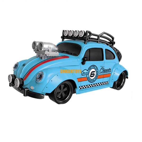 1:18 Vintage Beetle 4 canais Carro de controle remoto Retro Remontagem Carro RC Luz de alta velocidade Modificado veículo clássico Modelo de carro Brinquedo