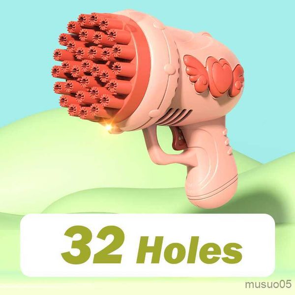 Sand Play Water Fun Angel Gun Kids Toys Electric Automatic Soap Rocket Heart Bubbles Machine Outdoor Wedding Party Toy For 3-10year Kids Gift R230620