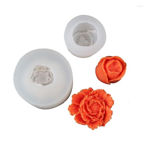 Formas de Assar Peônias 3D Molde de Silicone em Forma de Tulipa Fondant Borda de Bolo Molde de Chocolate