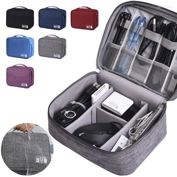 Sacos de compras Saco de cabo de viagem Portátil Digital USB Gadget Organizador Carregador Fios Cosméticos Zíper Armazenamento Bolsa Kit Acessórios de Estojo