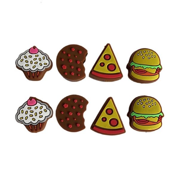 Outros Artigos Esportivos 10PCS Hambúrguer Pizza Biscoitos Bolos Raquete de Tênis Amortecedores de Vibração Silicone Amortecedor 230620