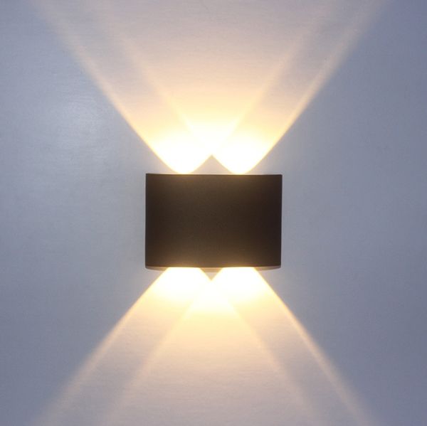 Lâmpada de parede LED para cima e para baixo à prova d'água IP68 luz de parede interior de alumínio para quarto sala de estar corredor iluminação interna ao ar livre