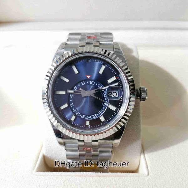 Jubilee-Armband-Herrenuhr NOOBF Maker 42 mm Sky-Dweller 326934-0004 GMT-Monat Red Dot Workin-Uhren Superqualität CAL.9001-Uhrwerk Automatische Herrenarmbanduhren