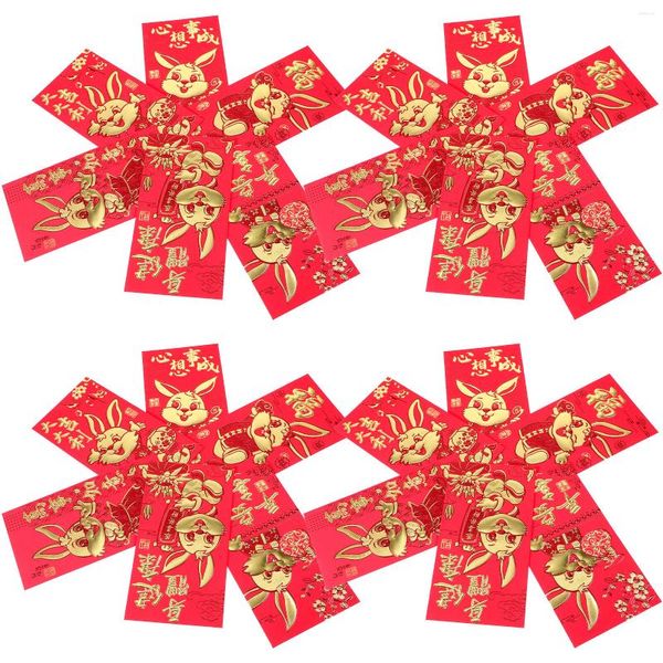 Hediye Sargısı 60 PCS Yıl Kırmızı Zarf Şans Para Çanta Karikatür Paketi Düğün Çanta Paketleri Kağıt Çin Çocuk Dekoru