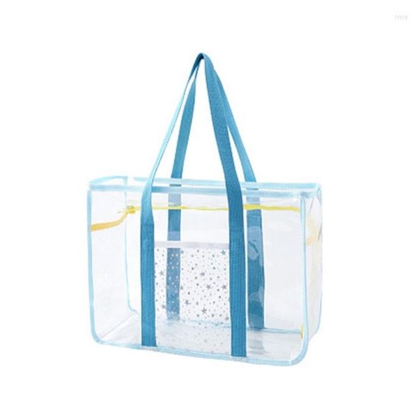 Bolsas de cosméticos bolsa de ombro transparente para mulheres verão bolsa de praia feminina bolsa de grande capacidade bolsa de PVC alça superior viagem 517D