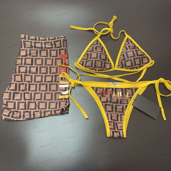 Roupa de banho feminina Biquíni Letras Amantes Roupa de banho Biquínis Shorts acolchoados Roupa de banho feminina Praia Calções curtos para homens Roupa de banho sem costas Roupa de banho sexy Roupas femininas