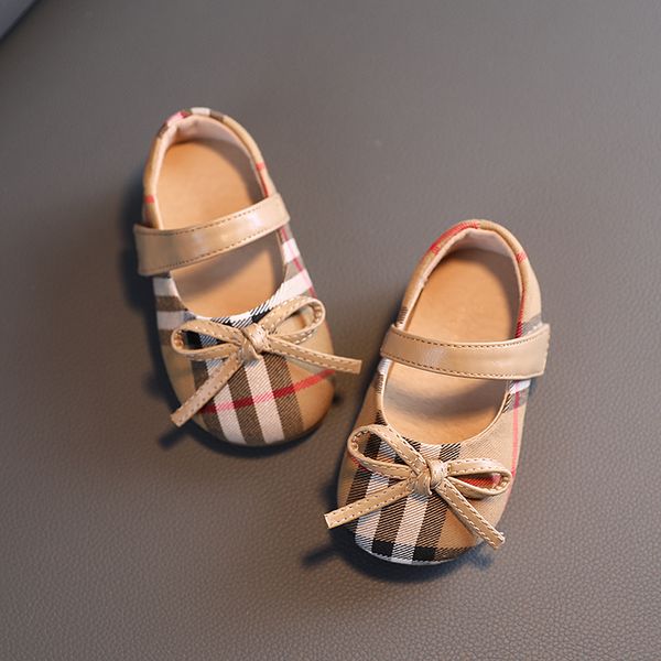 Sapatos infantis novos primavera outono verão bebês meninas sapatilhas infantis xadrez sapatos princesa tamanho 15-25