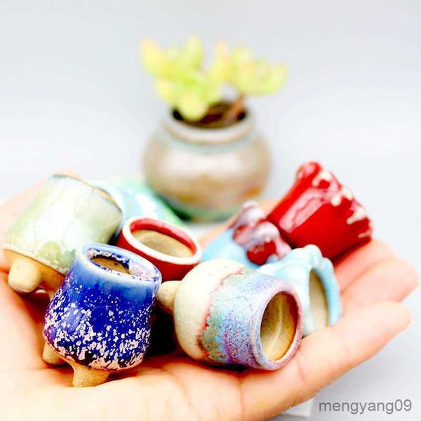 Fioriere Vasi 5 Pz Mini Vaso di Fiori Ceramica Pollice Traspirante Vaso di Fiori Lithops Vaso di Fiori Succulente Giardino Domestico Mini Bonsai Piantare in Vaso R230620