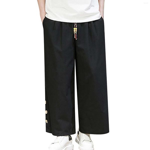 Roupas étnicas americanas retrô hip hop bolsos grandes design Sense perna larga trabalho Punch Pants moda vento tamanho 13