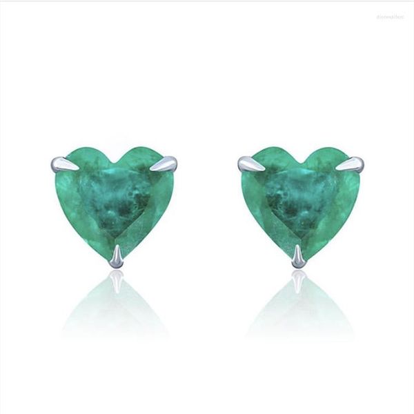 Stud Küpeler Kübik Zirkonya 925 STERLING Gümüş Kadın Mücevher Moda Erkekler Hediye Altın Kaplama Paraiba Emerald Ruby Party