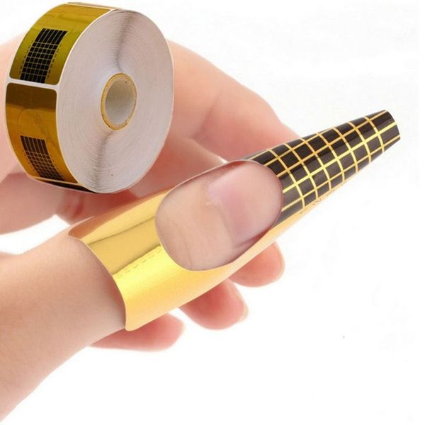 Altri articoli 500 PCS Gold Nails Gel Sticker Guide Nail Art Forme acriliche professionali Portacarte per manicure 230619