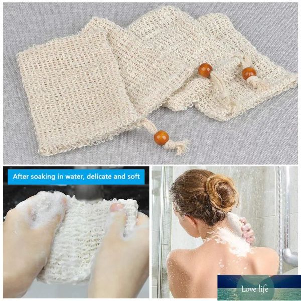 Classic Natural Exfoliating Mesh Sapone Saver Brush Sisal Soap Sponge Pouch per bagno doccia Schiuma e asciugatura 5.5X3.5 pollici Boutique