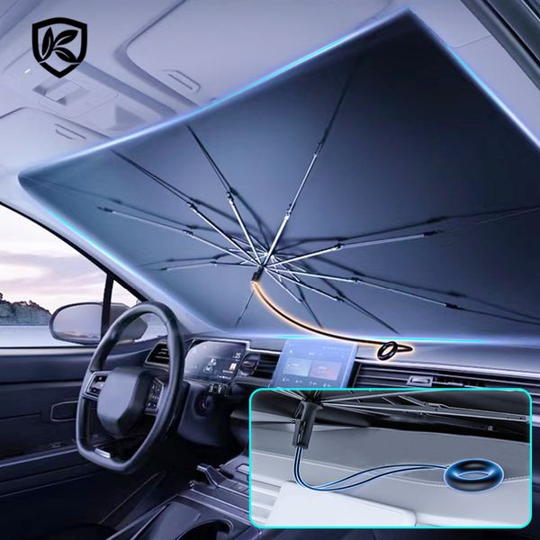 Ombra Parasole per auto Parabrezza Ombrello Parasole anteriore Parasole Pieghevole Protezione estiva Seggiolino auto Isolamento termico Accessori auto 230620