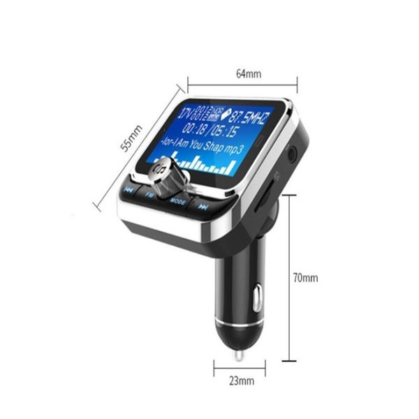 Kreativer Auto-FM-Transmitter mit Fernbedienung, LCD-Bluetooth-MP3-Player, Dual-USB-Auto-FM-Zendermodulator