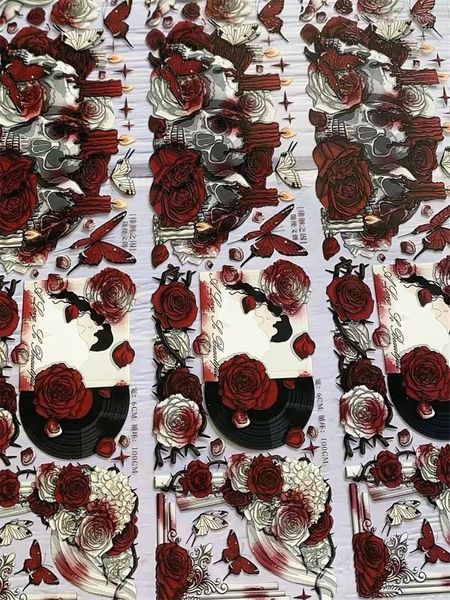 Papel de regalo estilo gótico Rosa mariposa cisne Washi PET cinta para hacer tarjetas DIY Scrapbooking Plan adhesivo decorativo